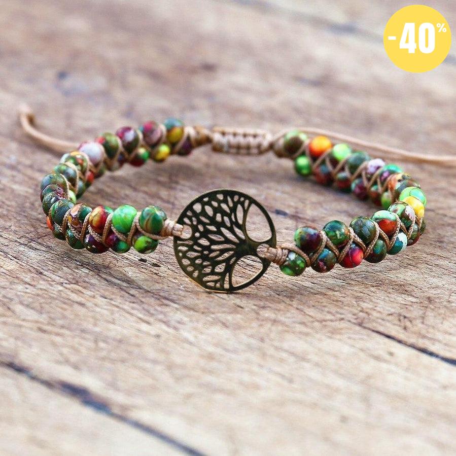Bracelet Shamballa « Arbre de vie » en Jaspe impérial