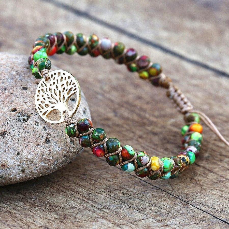 Bracelet Shamballa « Arbre de vie » en Jaspe impérial