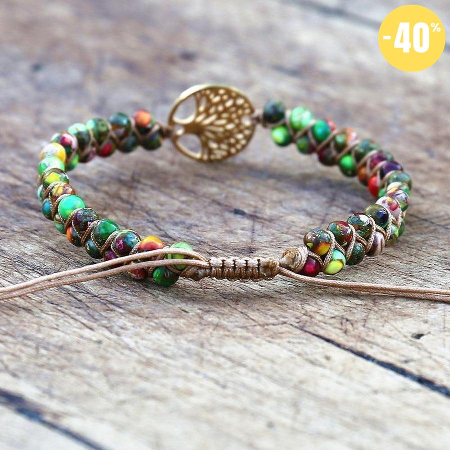 Bracelet Shamballa « Arbre de vie » en Jaspe impérial