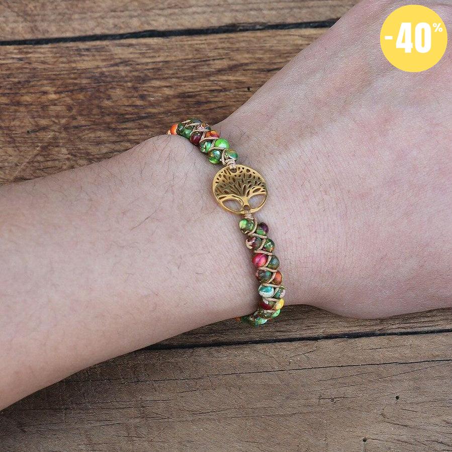 Bracelet Shamballa « Arbre de vie » en Jaspe impérial