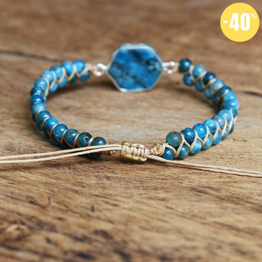 Bracelet Shamballa en Apatite naturelle