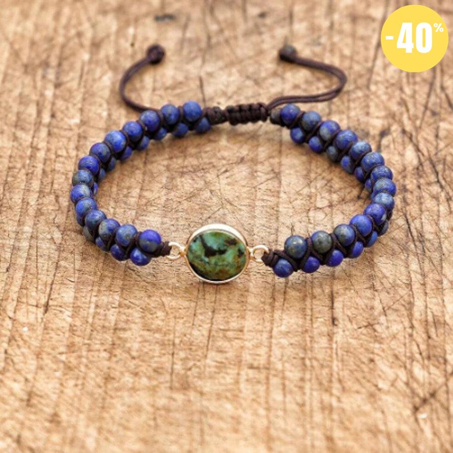 Bracelet Shamballa en Lapis Lazuli et Jaspe africain