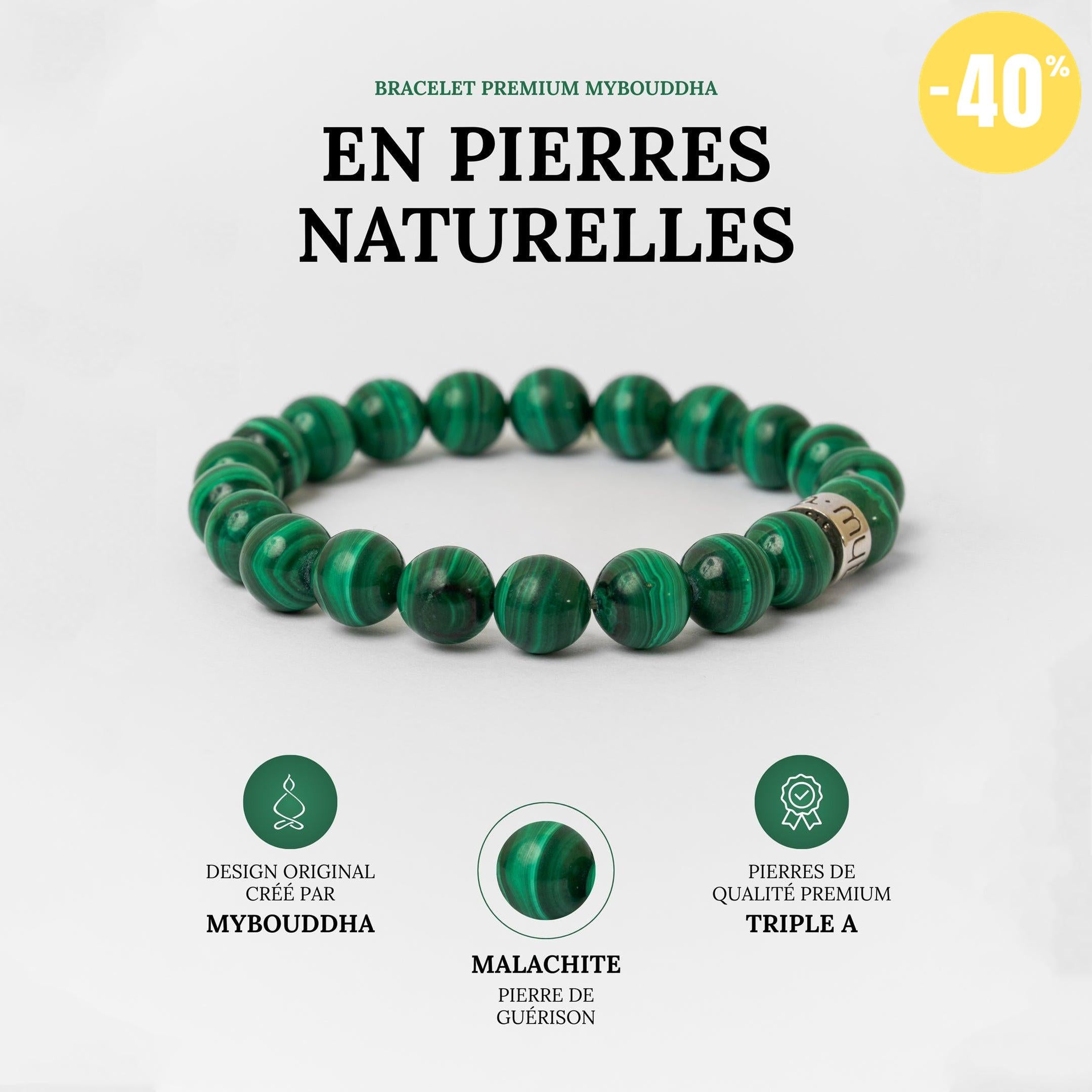 Bracelet « Soulagement des douleurs » en Malachite