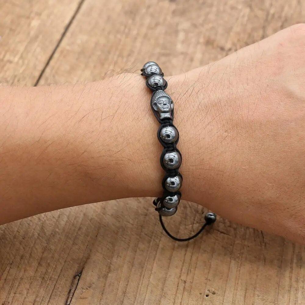 Bracelet Tête de Bouddha en Hématites