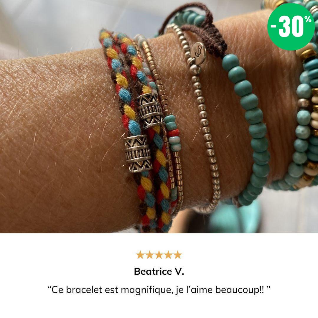 Bracelet tibétain porte-bonheur double rangs
