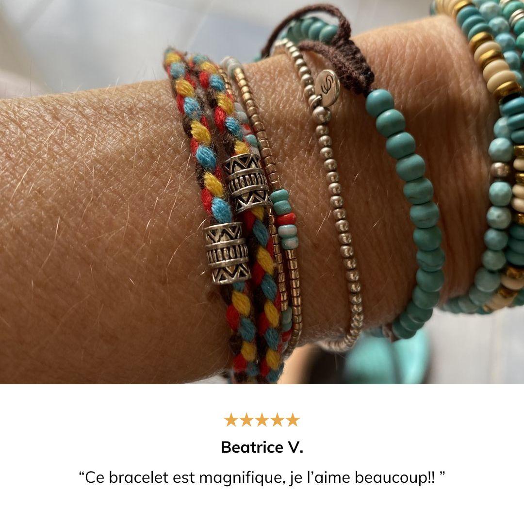 Bracelet tibétain porte-bonheur double rangs