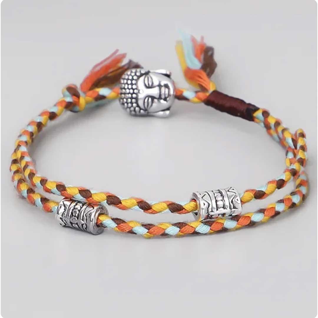 Bracelet tibétain porte-bonheur double rangs