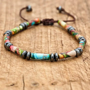 Bracelet Vitalité en Jaspe multicolore et Hématite