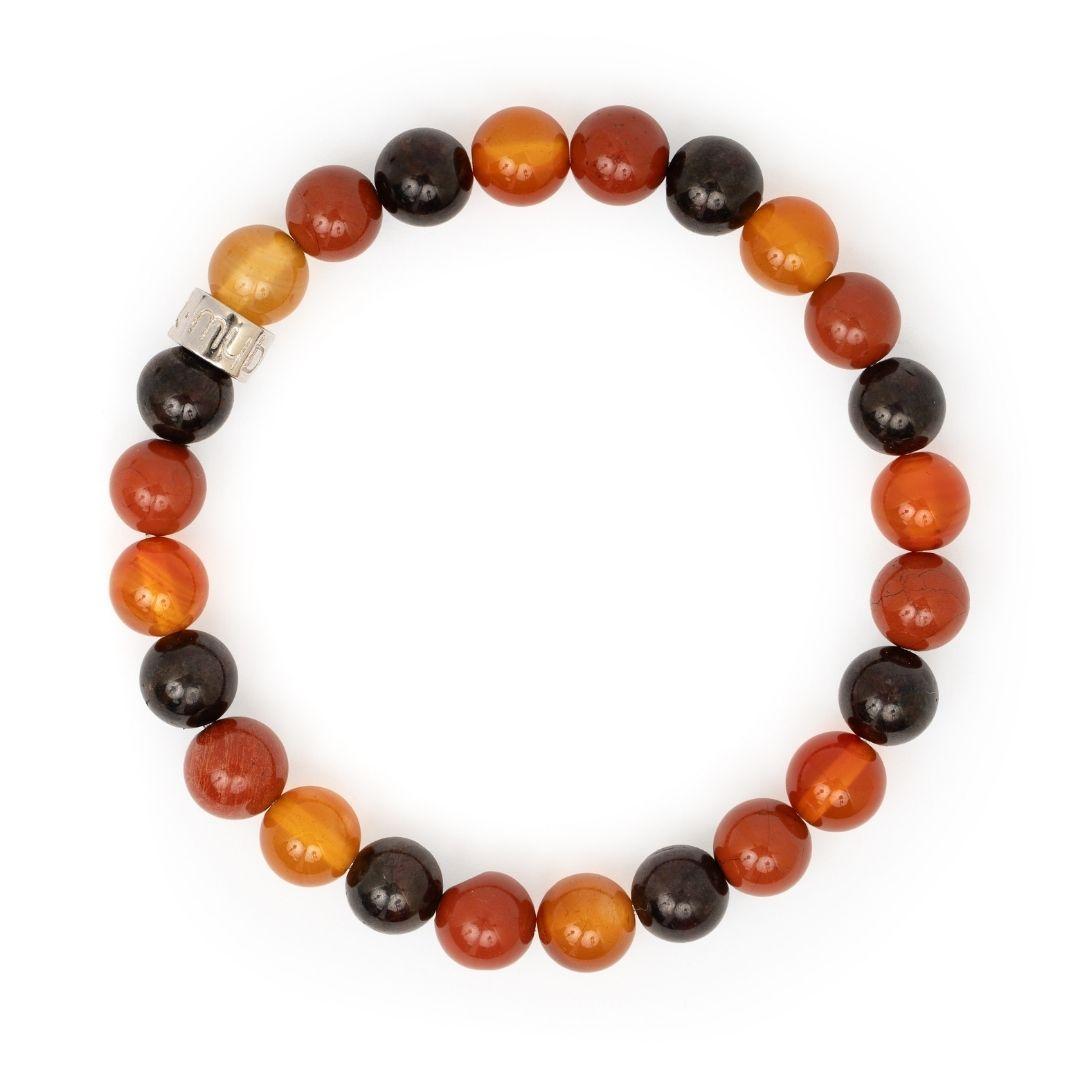 Bracelet « Vitalité & Énergie » en Jaspe Rouge, Cornaline et Grenat