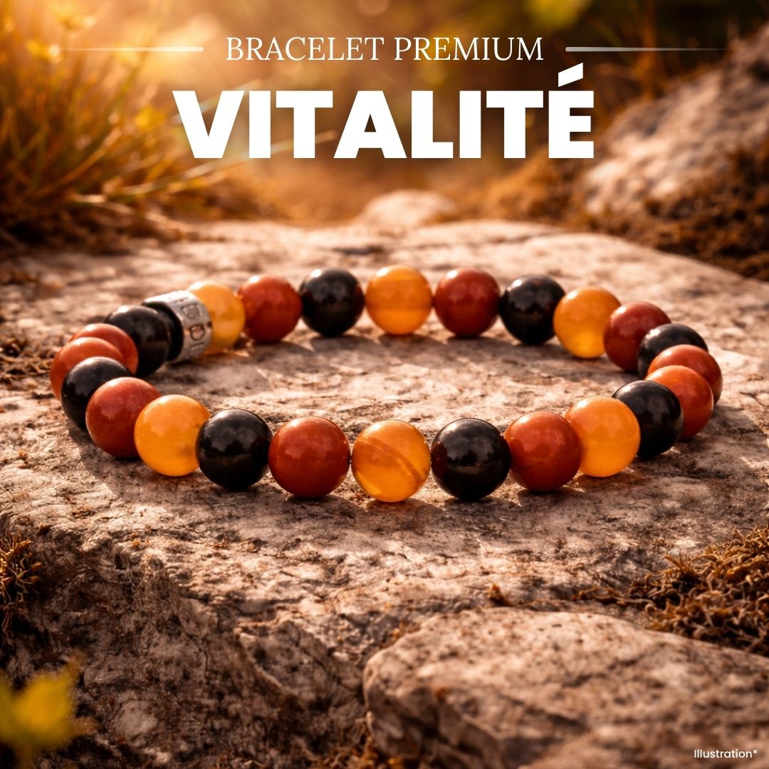Bracelet « Vitalité & Énergie » en Jaspe Rouge, Cornaline et Grenat