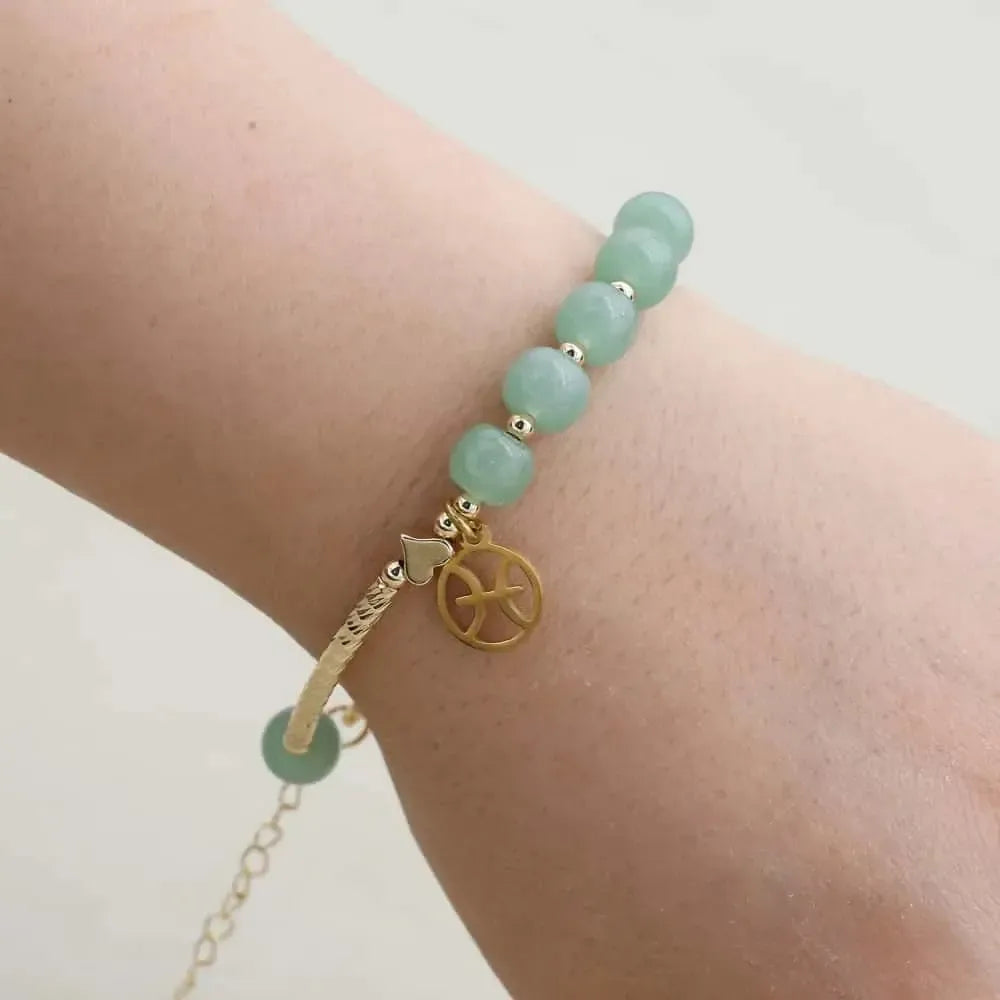 Bracelet Zodiaque en Aventurine Verte