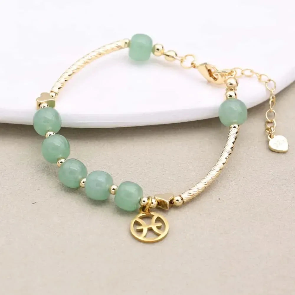 Bracelet Zodiaque en Aventurine Verte