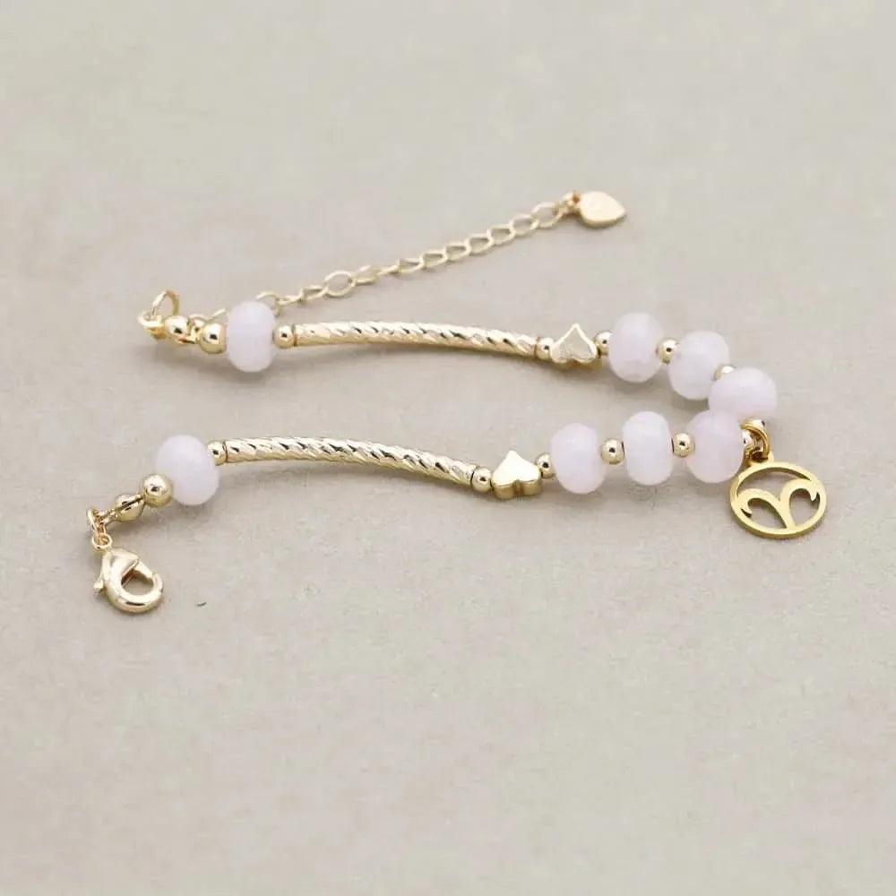 Bracelet Zodiaque en Quartz Rose