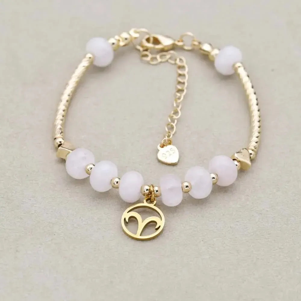 Bracelet Zodiaque en Quartz Rose