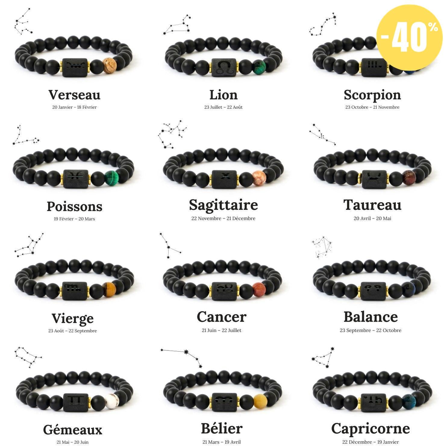 Bracelets des 12 signes