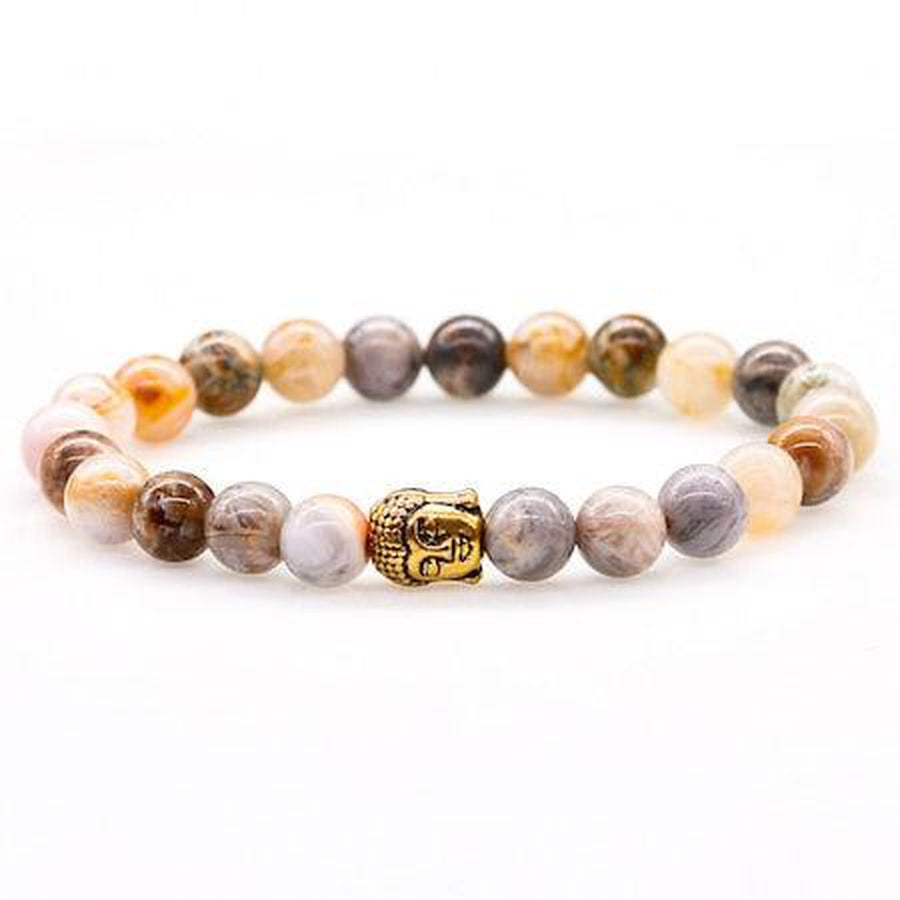 Bracelets multi couleurs en pierres d’Onyx et tête de Bouddha