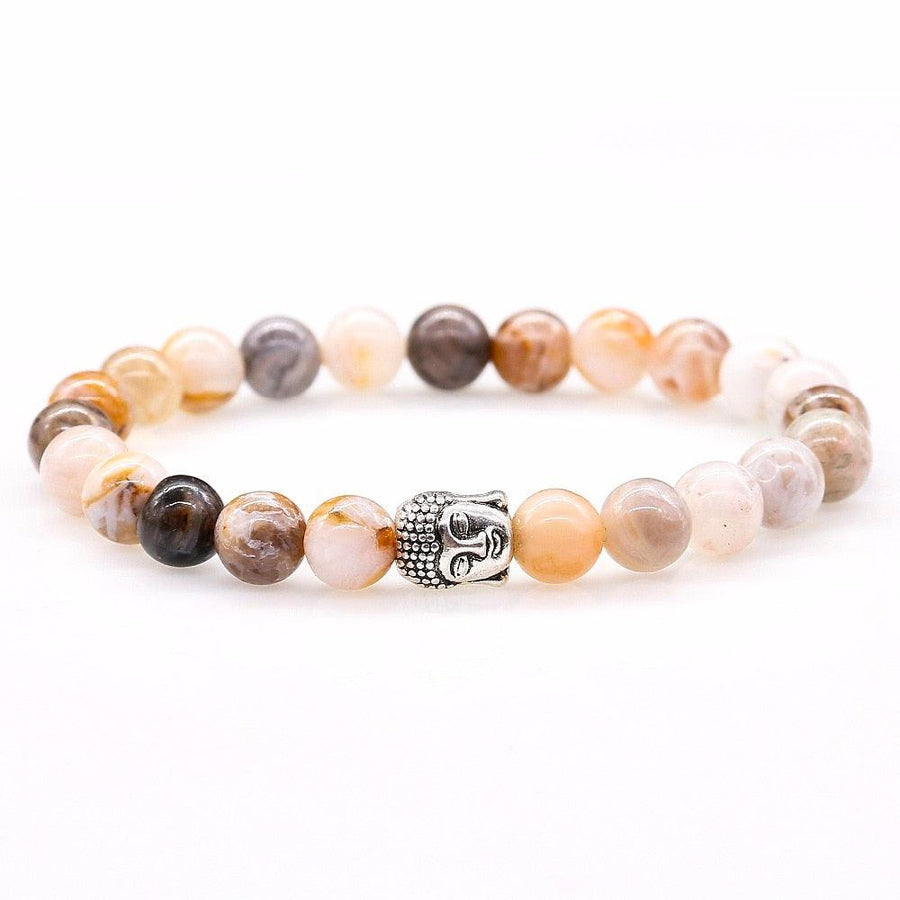 Bracelets multi couleurs en pierres d’Onyx et tête de Bouddha