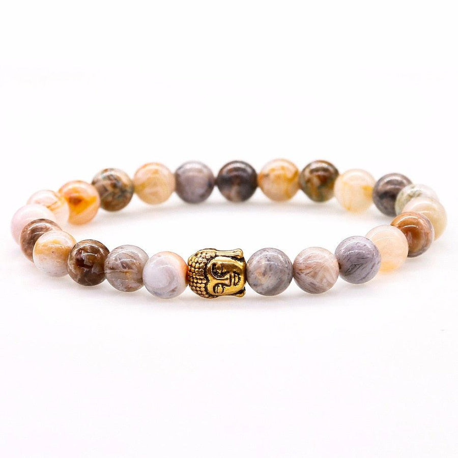 Bracelets multi couleurs en pierres d’Onyx et tête de Bouddha