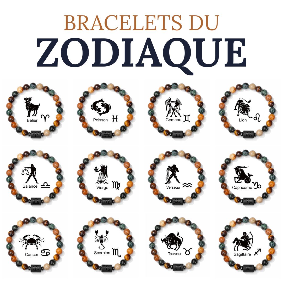 Bracelets signe du zodiaque en pierres naturelles