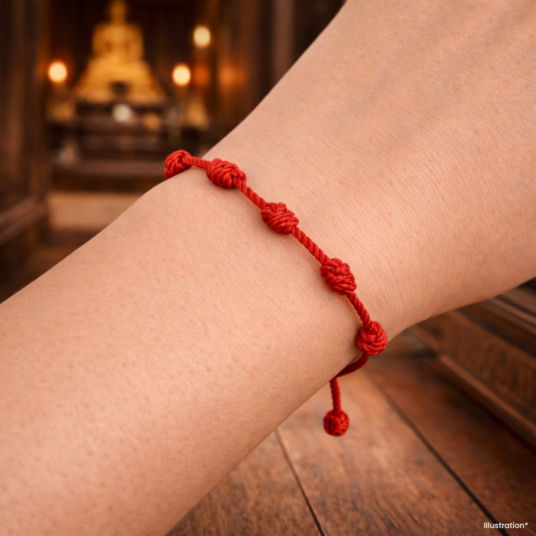 CADEAU : Bracelet des 7 nœuds rouges