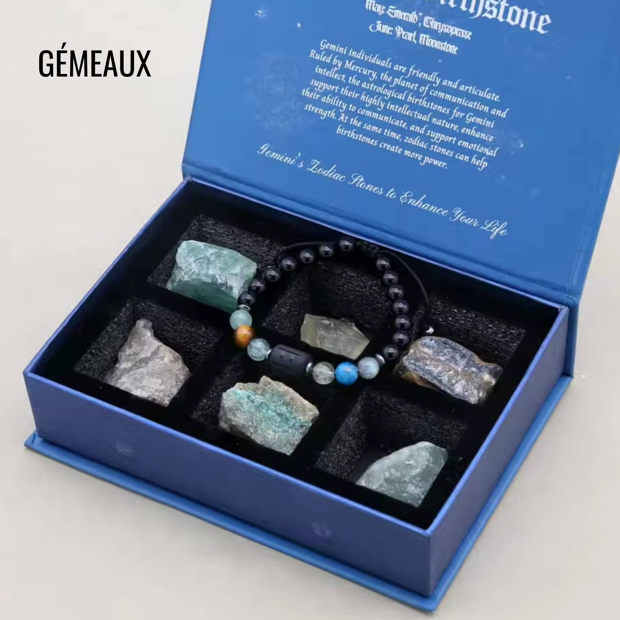 Coffret Astrologique – Bracelet et Pierres Naturelles
