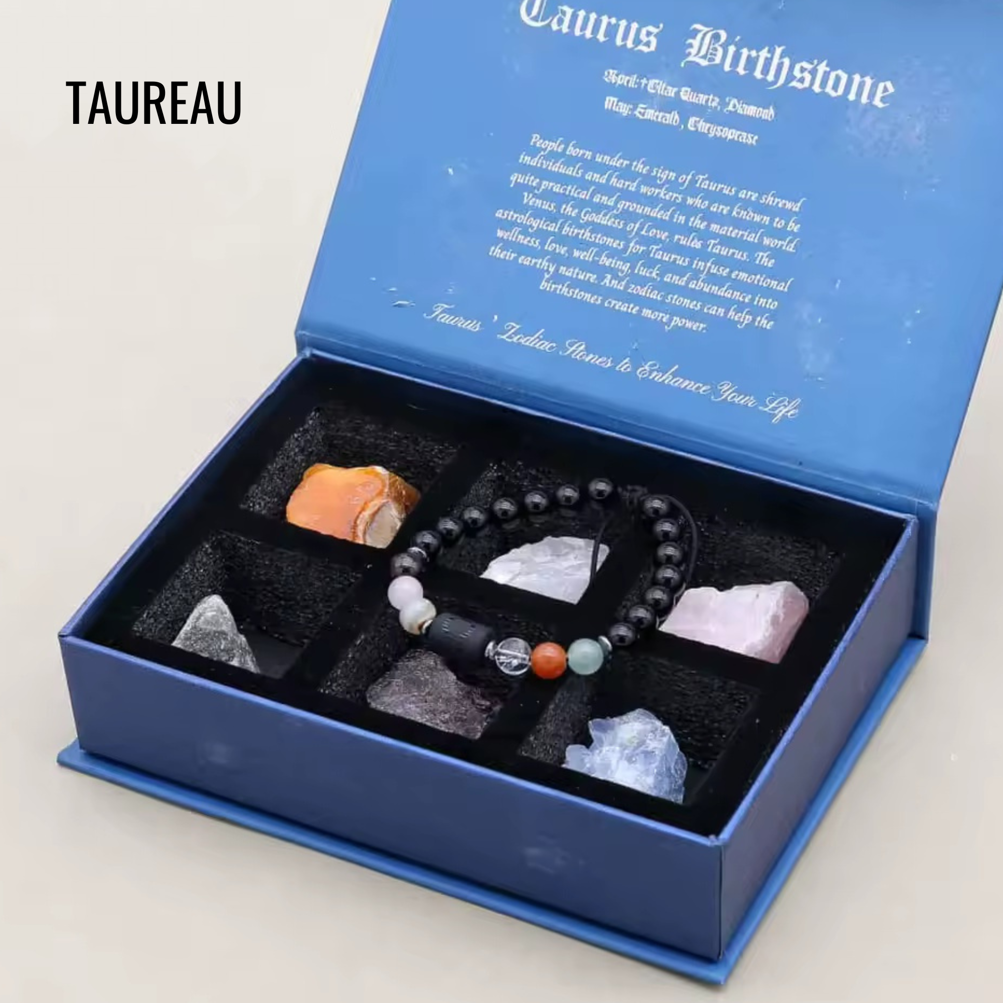 Coffret Astrologique – Bracelet et Pierres Naturelles