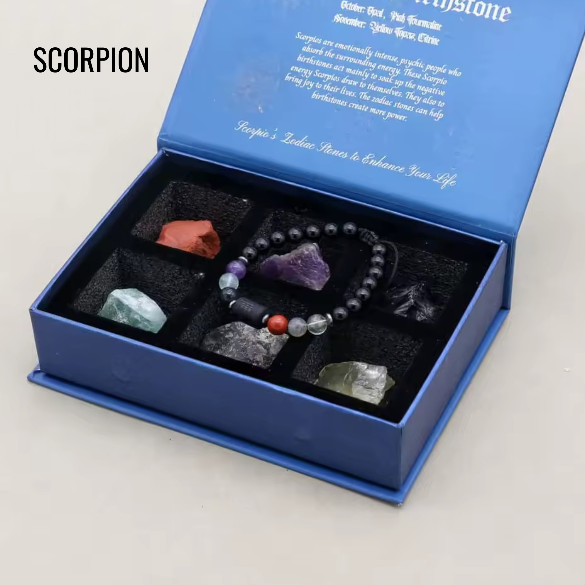 Coffret Astrologique – Bracelet et Pierres Naturelles