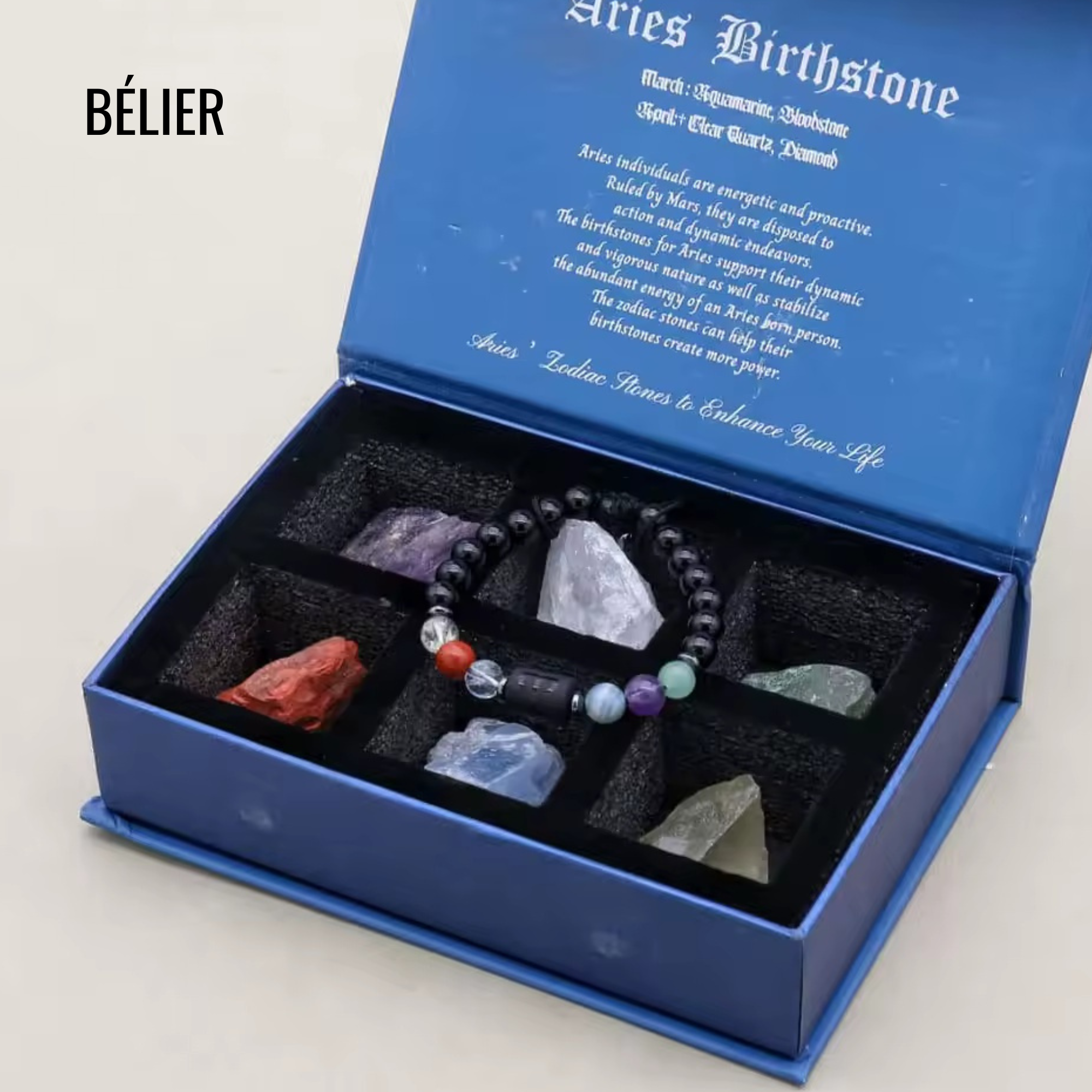Coffret Astrologique – Bracelet et Pierres Naturelles