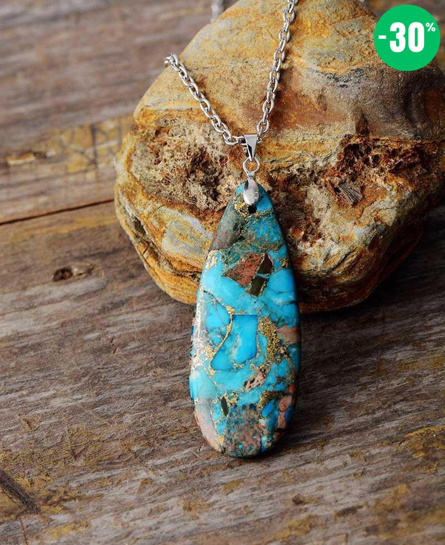 Collier et pendentif en Turquoise synthetique