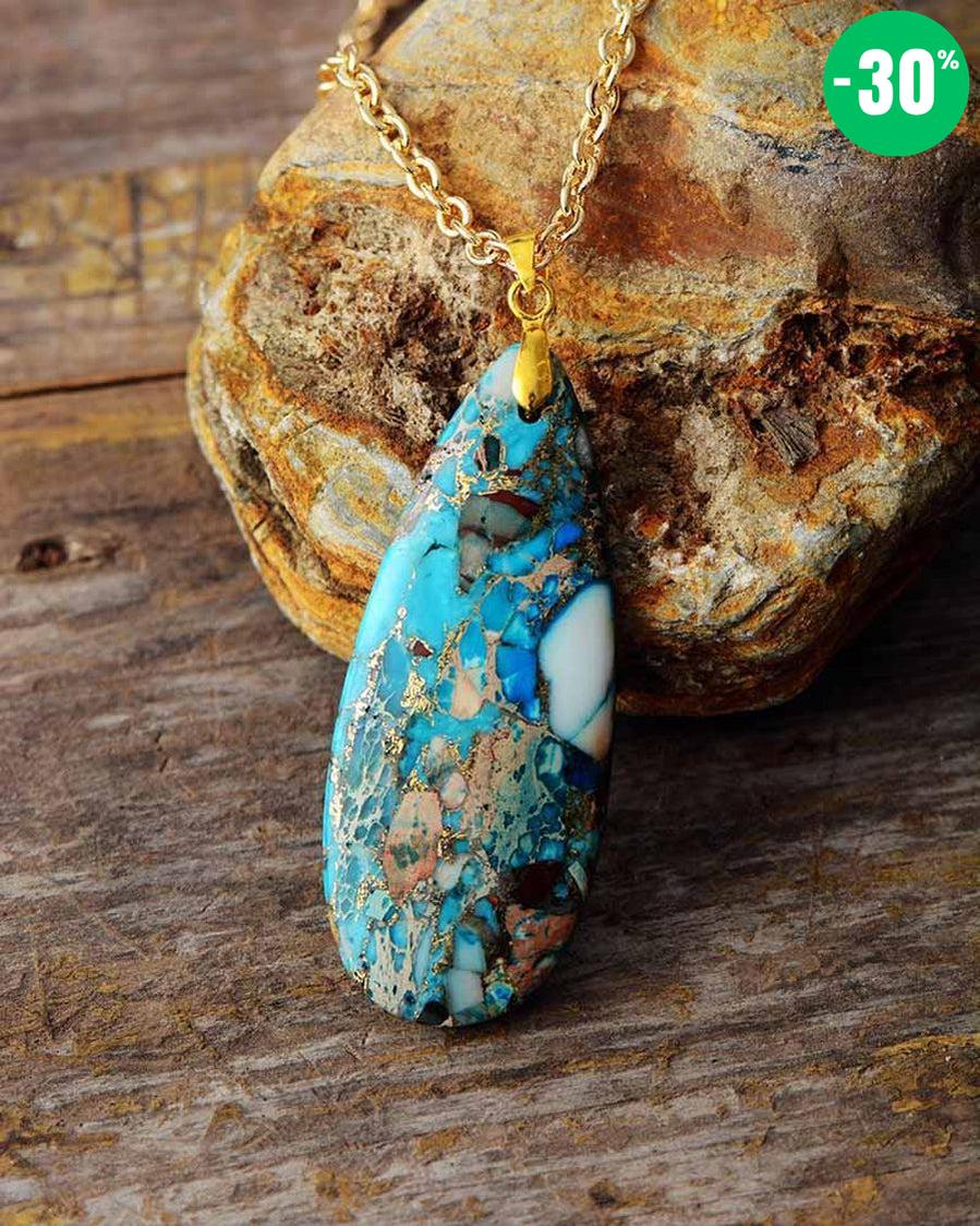 Collier et pendentif en Turquoise synthetique