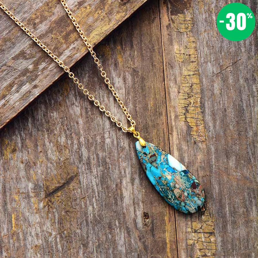 Collier et pendentif en Turquoise synthetique