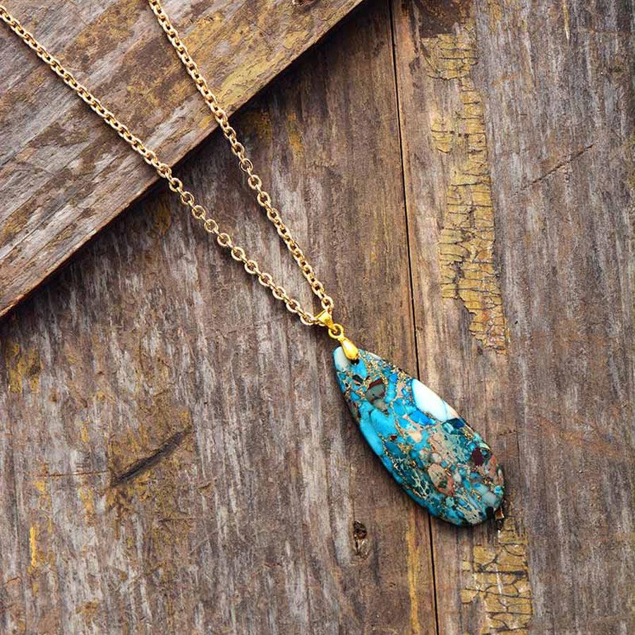 Collier et pendentif en Turquoise synthetique