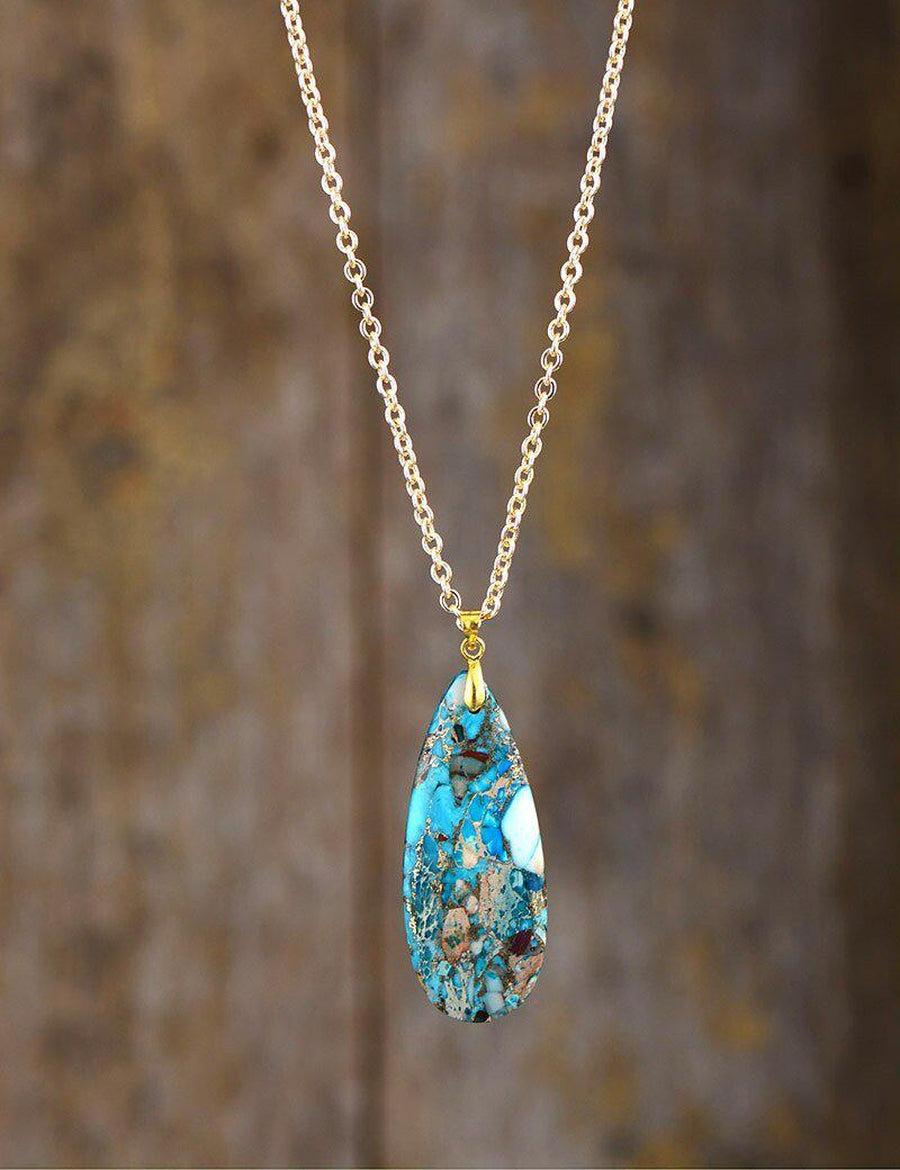 Collier et pendentif en Turquoise synthetique