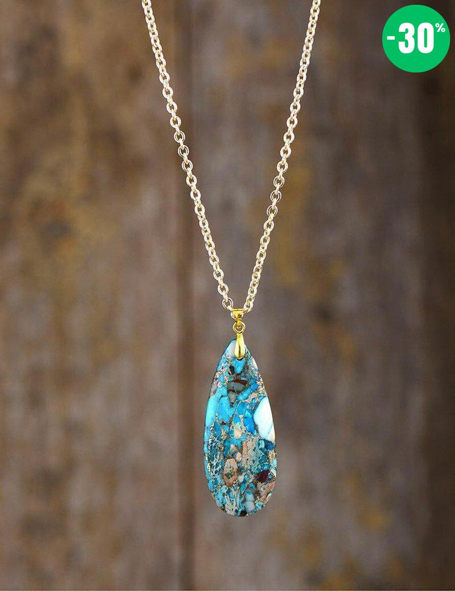 Collier et pendentif en Turquoise synthetique