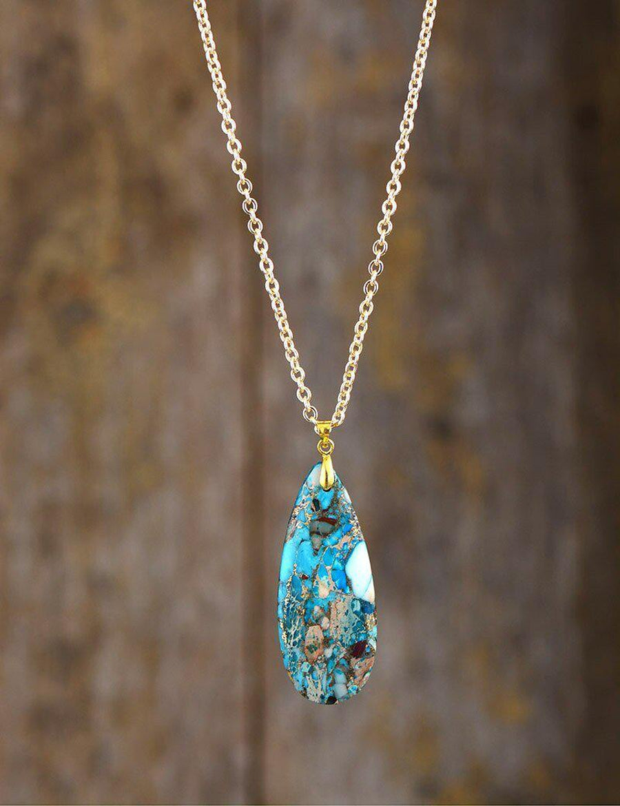 Collier et pendentif en Turquoise synthetique