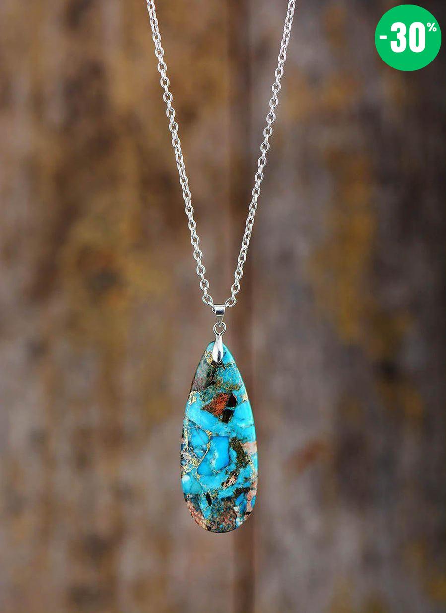 Collier et pendentif en Turquoise synthetique