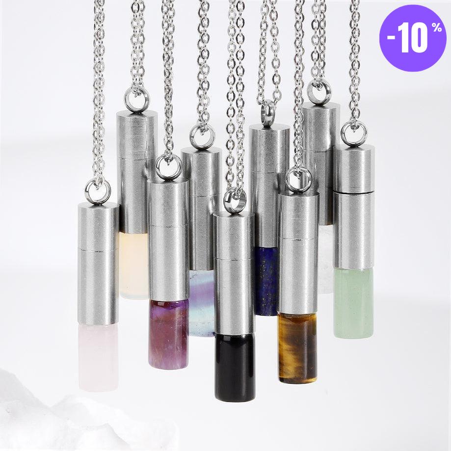 Collier Flacon Énergie en Pierres Naturelles