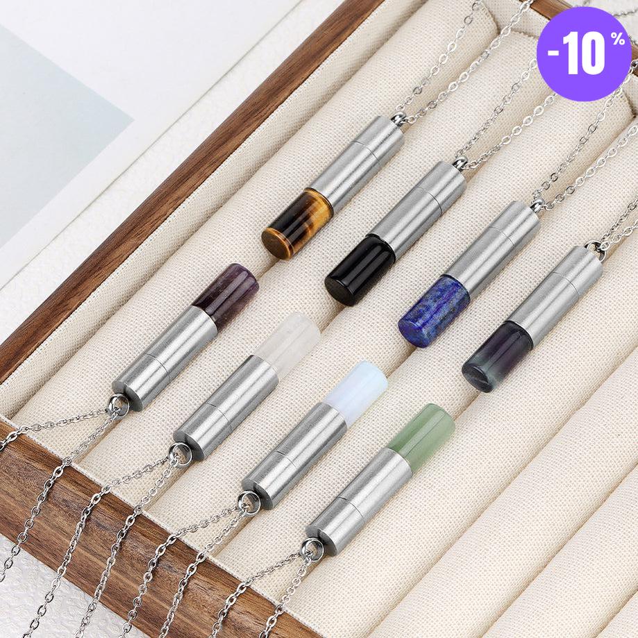 Collier Flacon Énergie en Pierres Naturelles