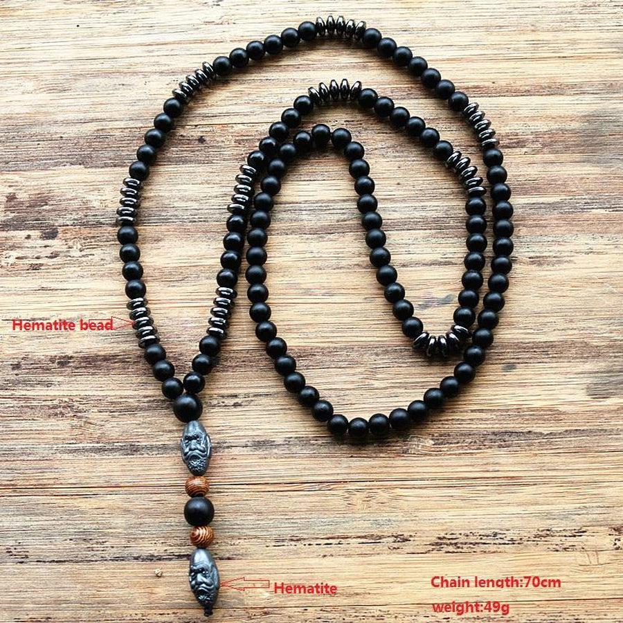 Collier masculin « Vitalité, Energie et Protection » en hématite et pierres de haute qualité