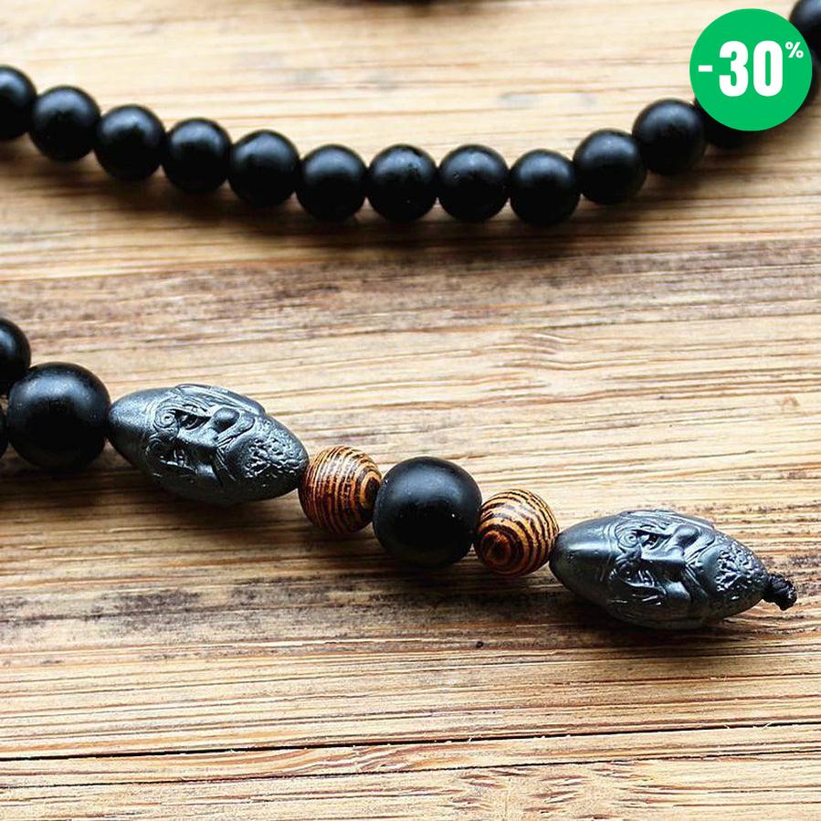 Collier masculin « Vitalité, Energie et Protection » en hématite et pierres de haute qualité