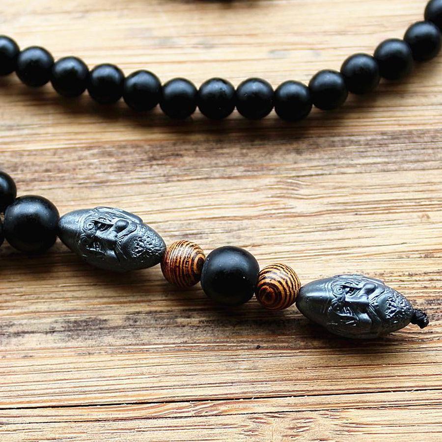 Collier masculin « Vitalité, Energie et Protection » en hématite et pierres de haute qualité