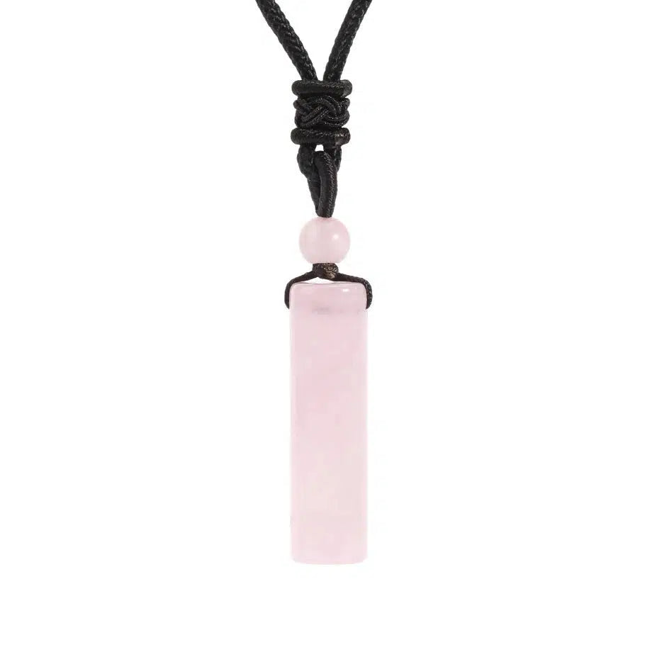 Collier pendentif de forme « tube » en pierre pour homme et femme