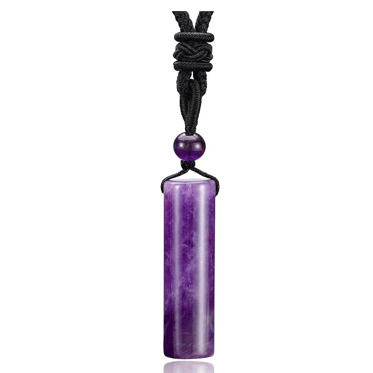 Collier pendentif de forme « tube » en pierre pour homme et femme