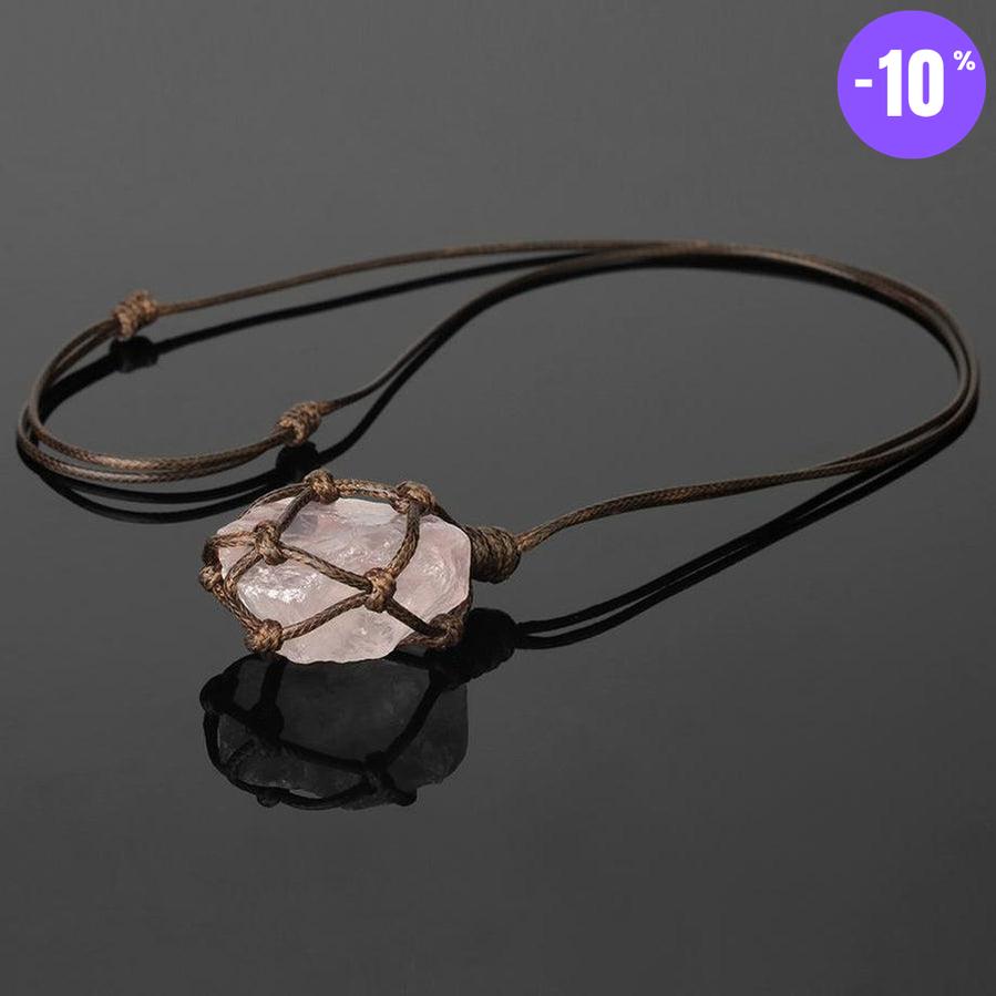 Collier pendentif en pierre irrégulière