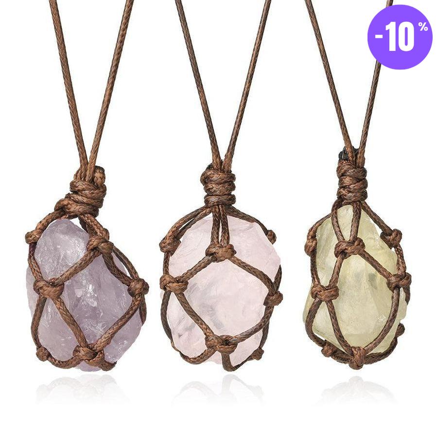 Collier pendentif en pierre irrégulière