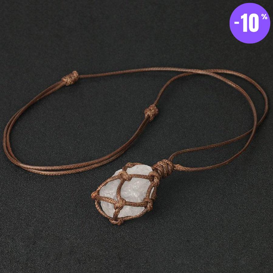 Collier pendentif en pierre irrégulière