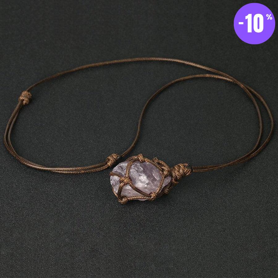 Collier pendentif en pierre irrégulière