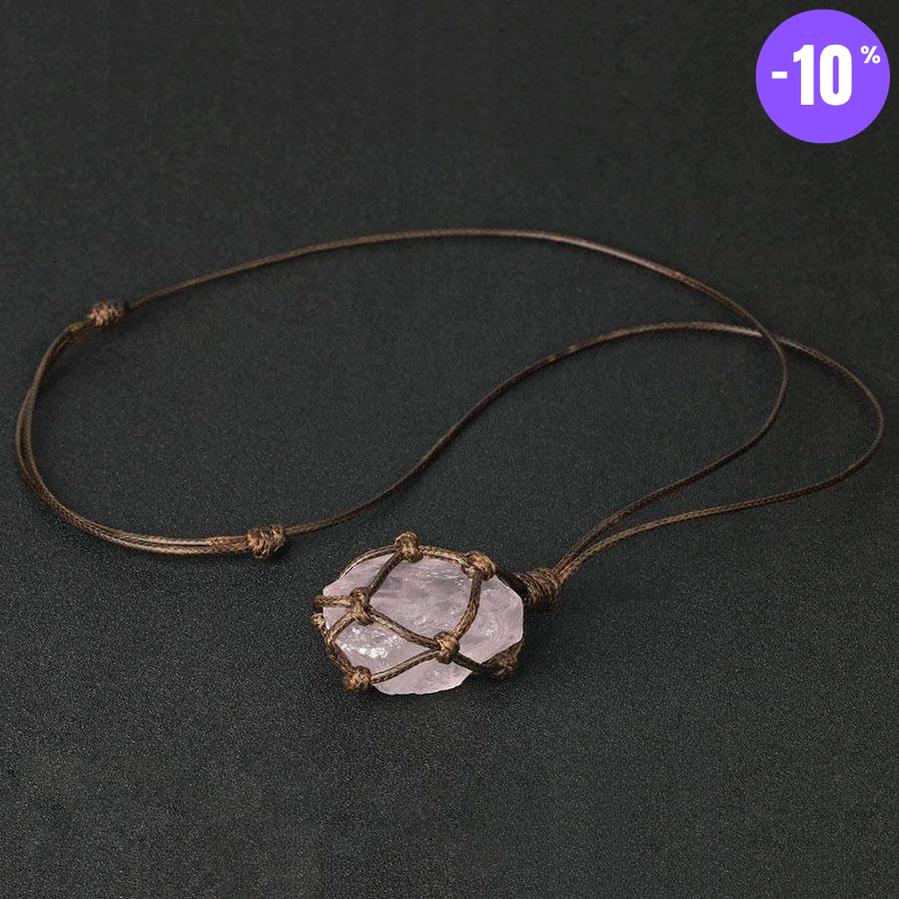 Collier pendentif en pierre irrégulière