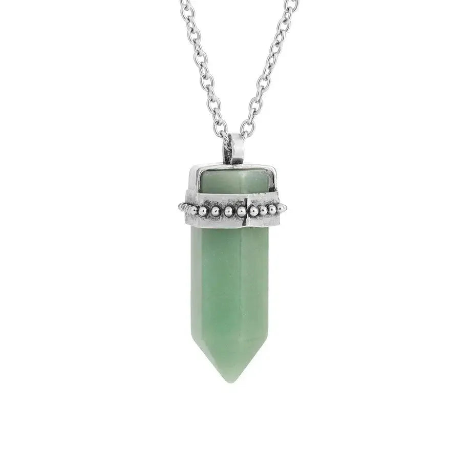 Collier pendentif hexagonal en pierre