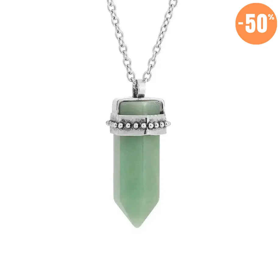 Collier pendentif hexagonal en pierre